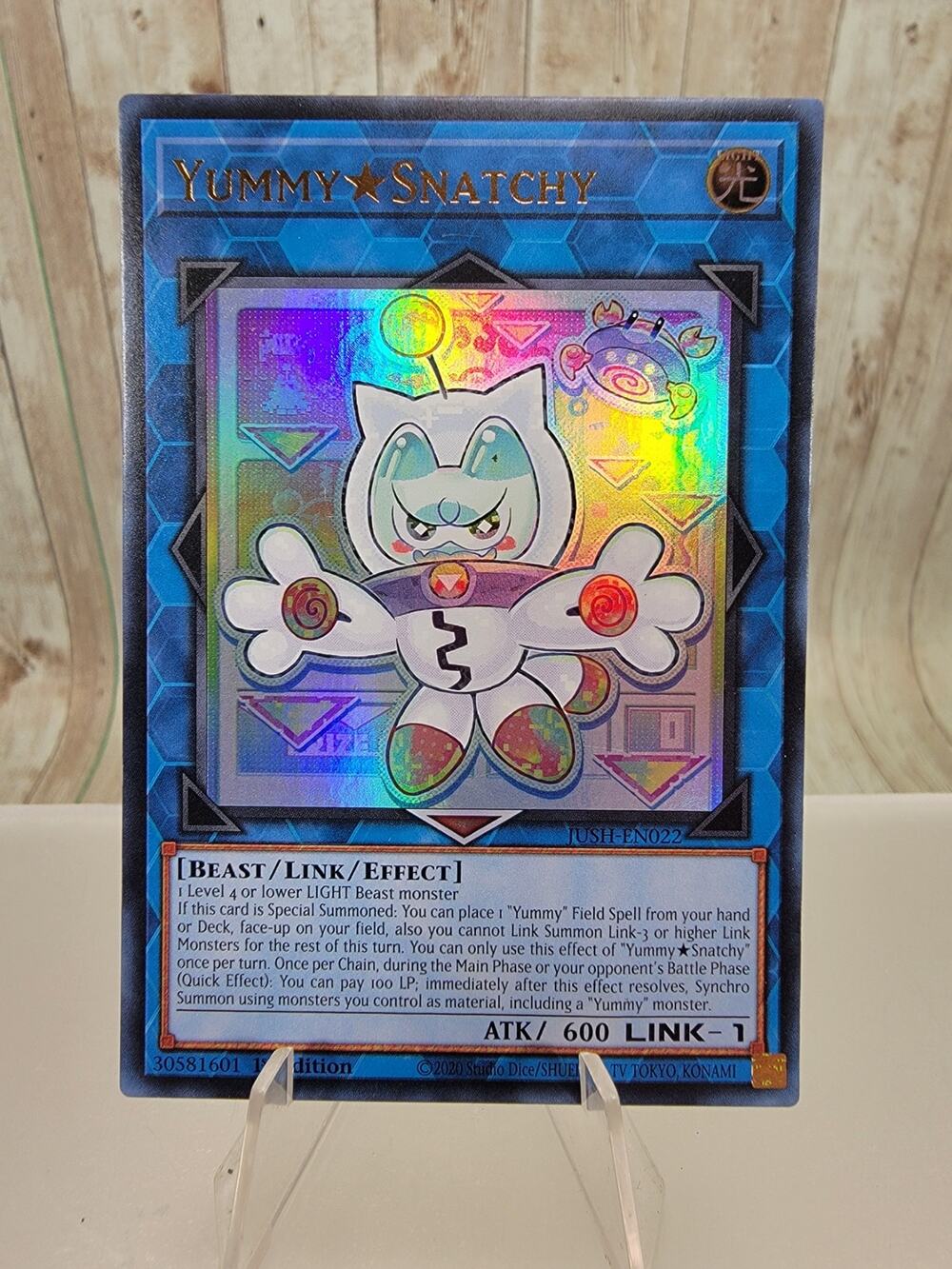 Yu-Gi-Oh! 1x Yummy Snatchy JUSH-EN022 Collector's Rare 1st Edition NM